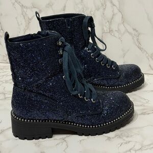 Sparkly Navy Ankle Boots